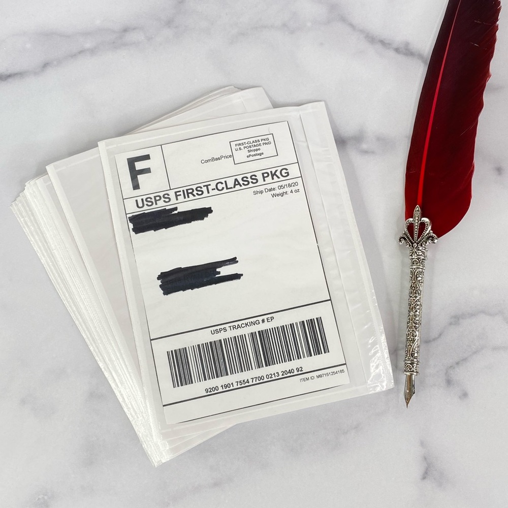 50 (7.5 X 5.5) Clear Postage Invoice Label Pockets PRICE IS FIRM - Picture 9 of 9